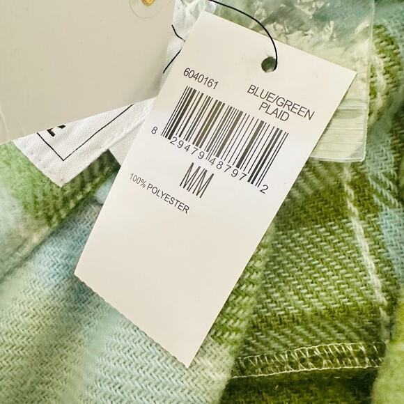 For The Republic Womens M Cropped Jacket Shacket Green Plaid Outdoor Button - Picture 9 of 10